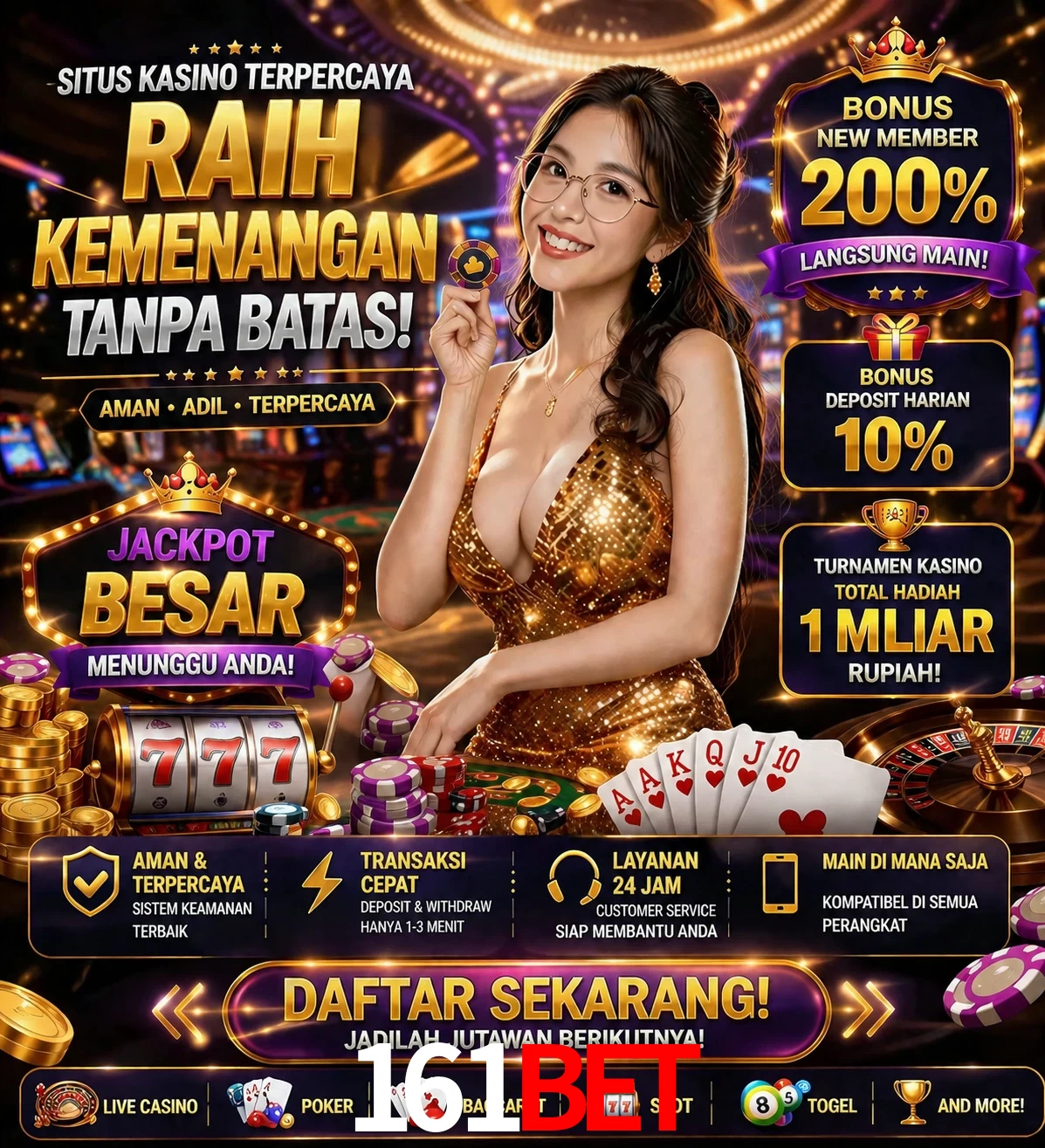 Roleta e blackjack 161Bet